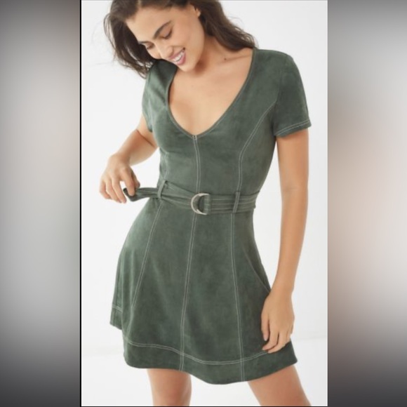 Green suede short dress - Picture 5 of 5